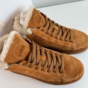 Chloe Suede Shearling Sneakers